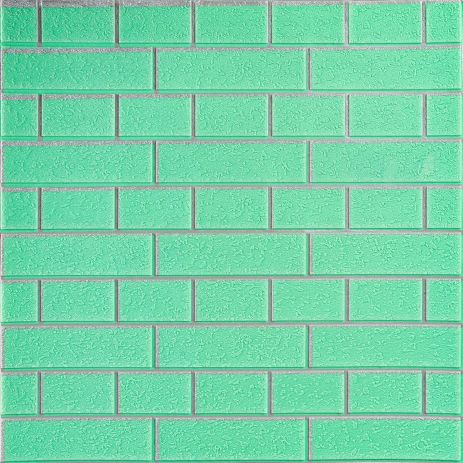 Панель стеновая 70*70cm*5mm зелёный кирпич с серебром (D) SW-00001803