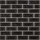 Панель стінова 70*70cm*5mm чорна цегла з білою (D) SW-00001503