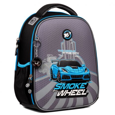 Шкільний рюкзак YES Smoke Wheel H-100, каркасний, два відділення, дві бічні кишені,розмір: 35*28*15см