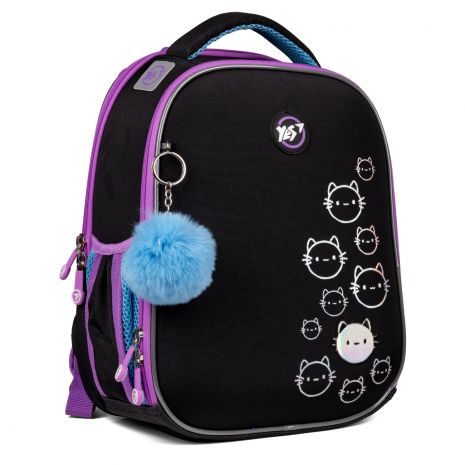 Шкільний рюкзак YES Mysterious Cats H-100, каркасний, два відділення, дві бокові кишені, розмір: 35*28*15см
