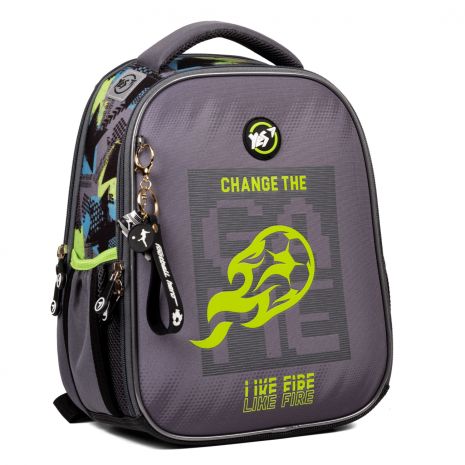 Шкільний рюкзак YES Yes Football H-100, каркасний, два відділення, дві бічні кишені, розмір: 35*28*15см