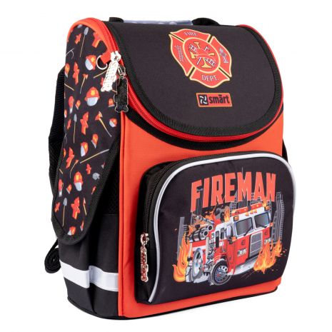 Рюкзак шкільний каркасний Smart PG-11 Fireman одне відділення, фронтальна кишеня, бічні кишені розмір 35 x 26 x 13см