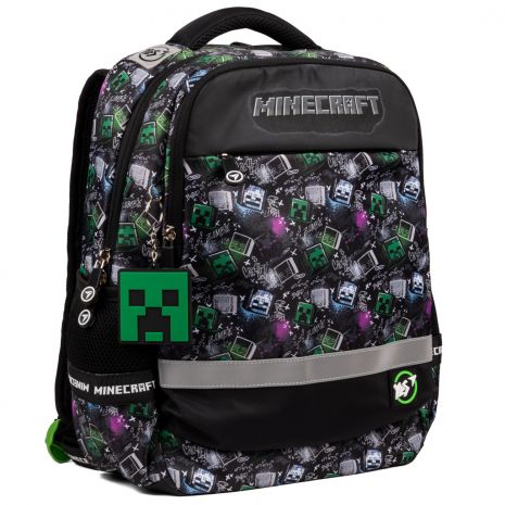 Рюкзак шкільний м’який Yes Minecraft S-52 Ergo два відділення, дві відкриті бічні кишені,фронтальна кишеня, розмір 36 х 28 х 13 см