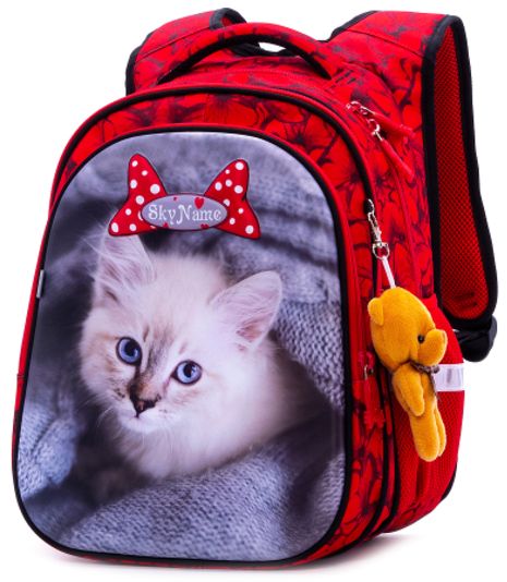 Шкільний рюкзак для дівчинки 1-4 клас, R1-014, SkyName (Winner) 37*30*16 см, червоний