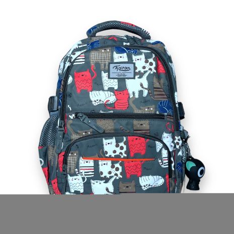 Шкільний рюкзак Favor, два відділення, дві фронтальні кишені, бічні кишені, розмір: 40*27*15 см, сірий