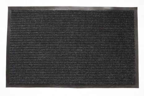 Придверный коврик 150 * 90 см грязезащитный на резиновой основе "Полоса" Черный