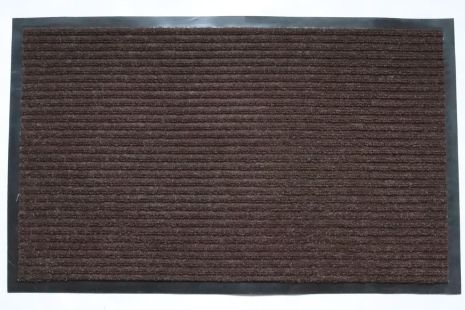 Придверный коврик 150 * 90 см грязезащитный на резиновой основе "Полоса" Коричневый