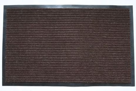 Придверный коврик 150 * 90 см грязезащитный на резиновой основе "Полоса" Коричневый