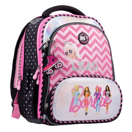 Рюкзак шкільний напівкаркасний YES S-30 JUNO ULTRA Premium Barbie, два відділення, дві фронтальні кишені, дві бічні кишені розмір: 36 x 27 x 18 см