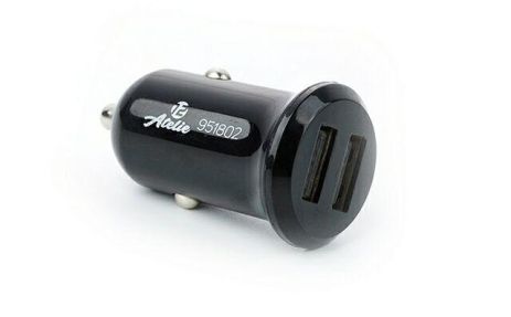 Зарядний пристрій USB, 12 Atelie (951802) 12/24V - 5V 2,1A/чорне/2 USB