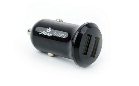 Зарядное устройство USB, 12 Atelie (951802) 12/24V - 5V 2,1A/черное/2 USB
