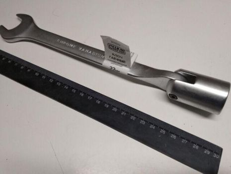 Ключ рожково-накидной 22 мм СИЛА (201522) CrV/с шарниром