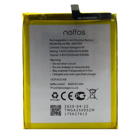 Аккумулятор для TP-Link NBL-38A2500 Neffos X1 Lite (TP904) 2550 mAh [Original PRC] 12 мес. гарантии