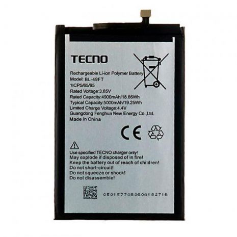 Аккумулятор для Tecno Spark 7 (KF6n) - BL-49FT 5000 mAh [Original PRC] 12 мес. гарантии