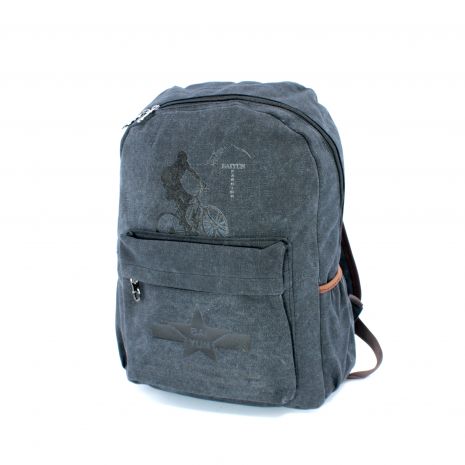 Брезентовий рюкзак ВY135, 1відділення, кишеня фронтальна, кишеня на спинці розміри 43*30*16 см чорний