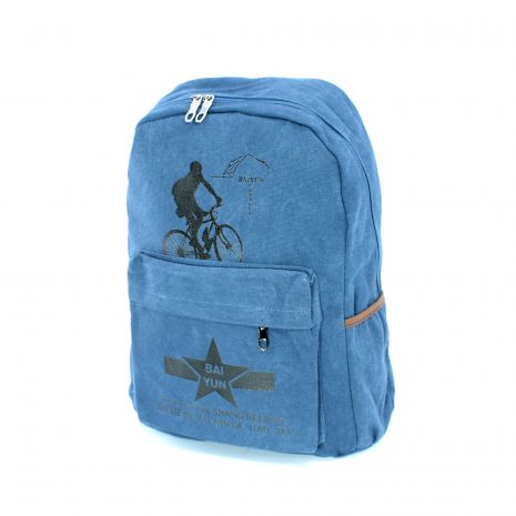 Брезентовий рюкзак ВY135, 1відділення, кишеня фронтальна, кишеня на спинці розміри 43*30*16 см синій