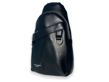 Слінг, сумка жіноча через плечо, одне відділення екокожа, з однією лямкою, 6697 розміри 27*15*5 см чорний