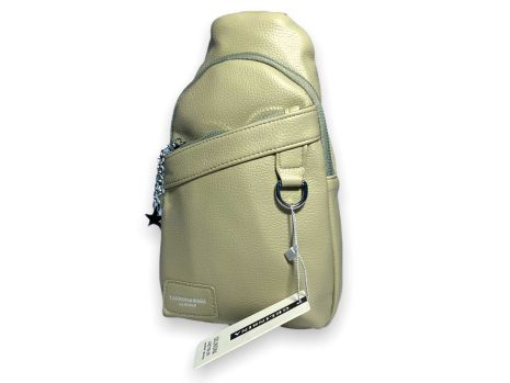 Слінг сумка жіноча через плече, одне відділення екокошкіра з однією лямкою, 6697 розміри 27*15*5 см зелений