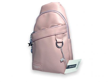Слінг сумка жіноча через плечо, одно відділення екокошкіра, з однією лямкою 6697 розміри 27*15*5 см рожевий