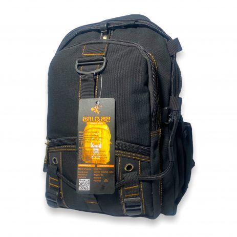 Брезентовий рюкзак, 20 л, три відділення, бічні кишені, фронтальні кишені, розміри 40*30*15 см чорний