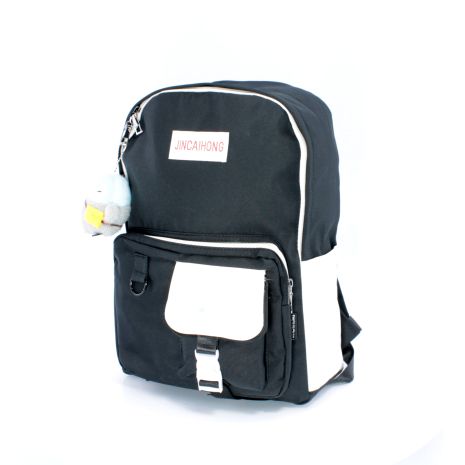Міський рюкзак 15 л, молодіжний, одне відділення, кишеня, бічні кишені, брелок, розмір: 41*28*11 см, чорний