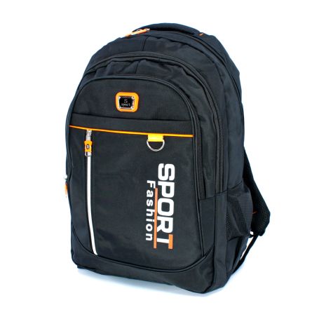 Міський рюкзак, C980, 3 відділи, різних розмірів, 2 фронтальні кишені, розміри: 50*34*20 см, чорно-оранжевий