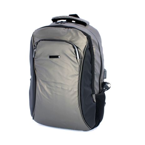 Міський рюкзак 20 л, два відділи, USB роз'єм + кабель, фронтальна кишеня розмір: 45*30*13 см, сірий