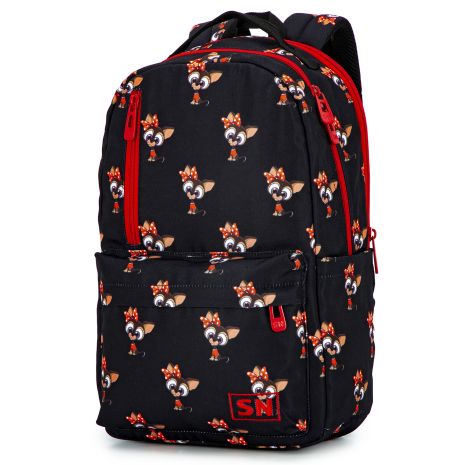 Рюкзак міський, жіночий, 77-18 два відділи SkyName, розміри: 41*26*17см, чорний з червоним