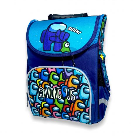 Рюкзак, для мальчика младших классов 988990,одно отделение ортопедический, размер: 35*25*13 см, синий