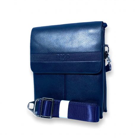 Чоловіча сумка через плечеPolo B6682-2 три відділи, ремінь та ручка знімні зовнішня кишеня роз.22*17*5см синій