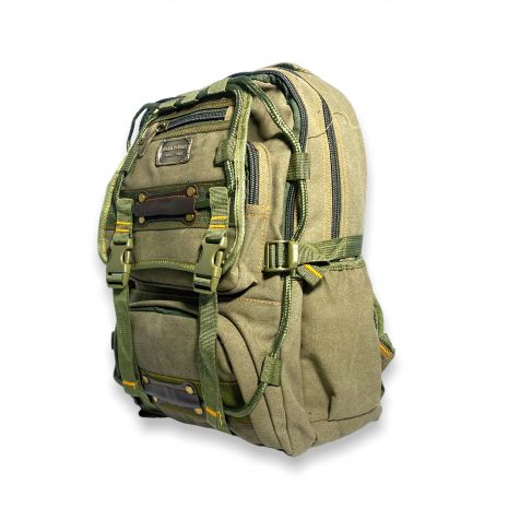 Рюкзак брезентовий середнього розміру EP98208, два відділи, фронтальні кишені розмір 40*30*15см хакі
