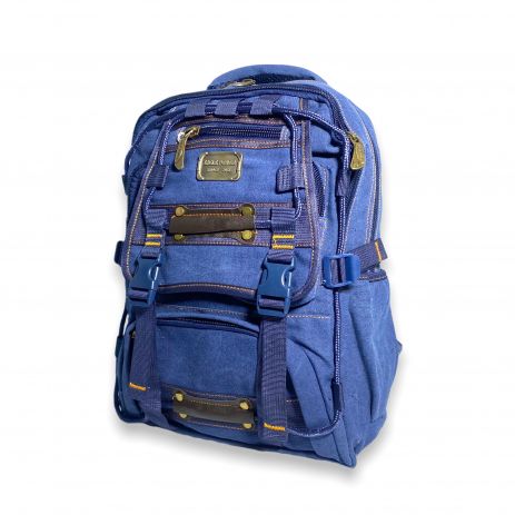 Рюкзак брезентовий середнього розміру EP98208, два відділи, фронтальні кишені розмір 40*30*15см синій