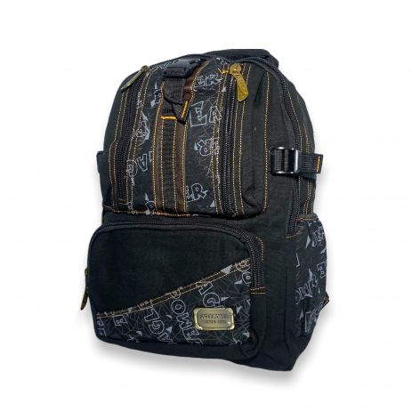 Брезентовий рюкзак,756EP два відділи три фронтальних кишені, бокові кишені розмір 40*30*15см чорний