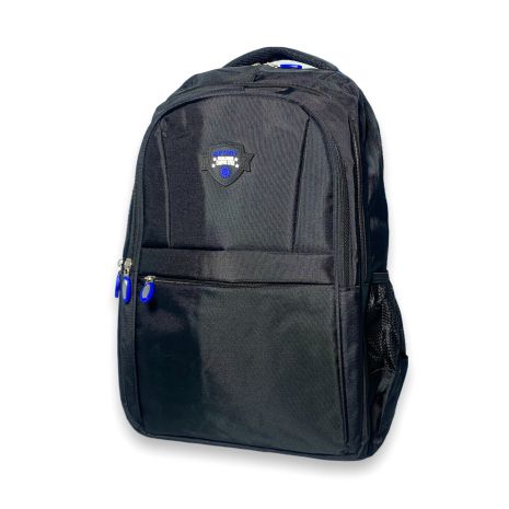 Рюкзак міський 20 л, три відділи, фронтальна кишеня, бокові кишені, розмір 45*30*17 см, чорний з синім