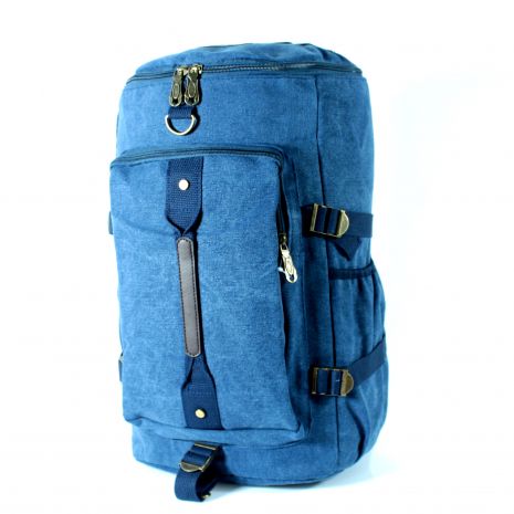Брезентова сумка-рюкзак Filippini одне відділення додаткова кишеня на лицевій стороні розмір 40*25*25 синій