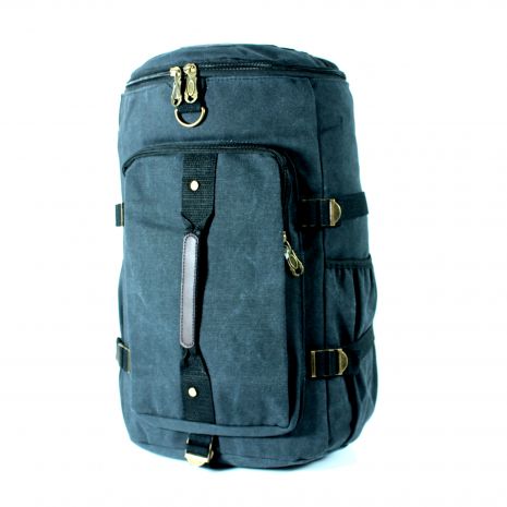 Брезентова сумка-рюкзак Filippini одне відділення додаткова кишеня на лицевій стороні розмір 40*25*25 чорна