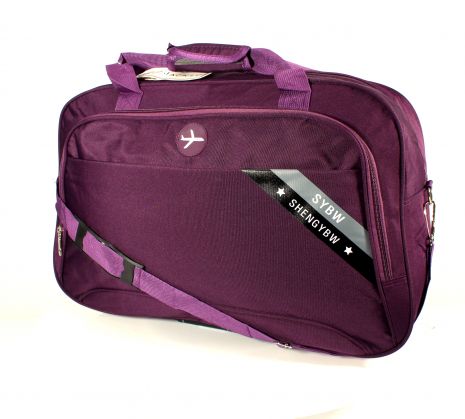 Дорожня сумка SYBW один відділ дві кишені на лицевій стороні з"ємний ремінь розмір: 54*34*21 см фіолетова