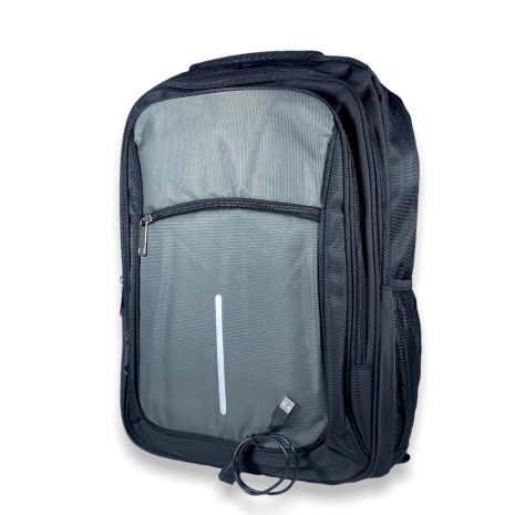Міський рюкзак 35 л, три відділи, USB роз'єм + кабель, фронтальна кишеня розмір: 45*35*21 см, сірий