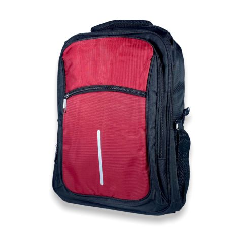 Міський рюкзак 35 л, три відділи, USB роз'єм + кабель, фронтальна кишеня розмір: 45*35*21 см, червоний