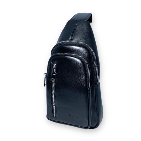 Сумка через плече слінг, чоловіча ''Polo'' два відділи, додаткова кишеня, розмір: 30*18*8 см чорна