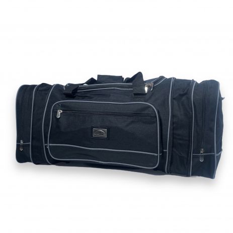 Дорожня сумка з розширенням довжини FENJIN одне відділення бокові кишені розмір: 60(70)*30*30 см чорно-сіра