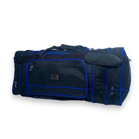 Дорожня сумка з розширенням довжини FENJIN одне відділення бокові кишені розмір: 60(70)*30*30 см чорно-синя