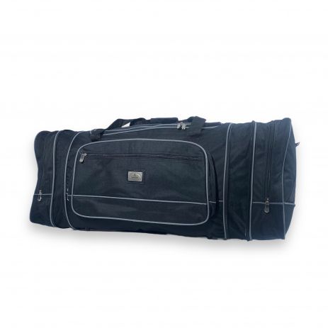 Дорожня сумка з розширенням FENJIN 1 відділення додаткові кишені розмір: 70(80)*35*30 см чорно-сіра