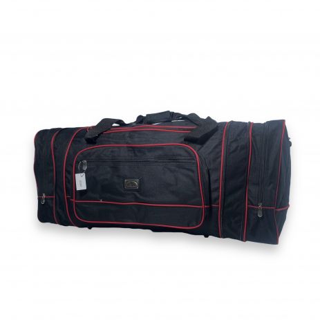 Дорожня сумка з розширенням FENJIN 1 відділення додаткові кишені розмір: 70(80)*35*30 см чорно-червона