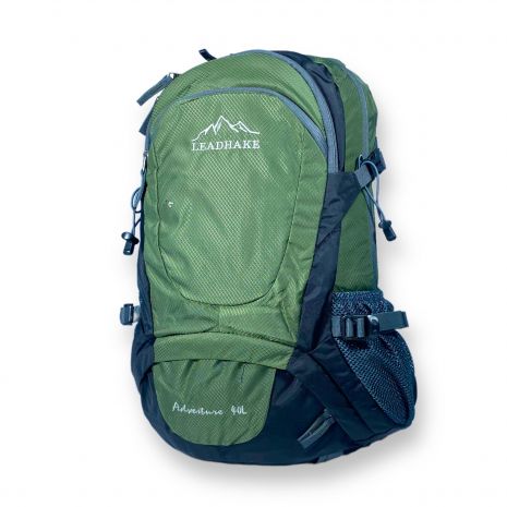 Туристичний рюкзак ʼLeadhakeʼ, 35 л, два відділи, чохол від дощу, жорсткий каркас, розміри: 50*35*20 см, зелений