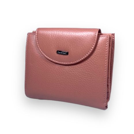Жіночий гаманець шкіряний Cardinal 2 відділи для купюр 13 осередків для карт розмір: 12*10*3 см рожевий