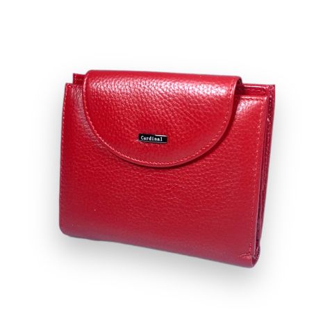 Жіночий гаманець шкіряний Cardinal 2 відділи для купюр 13 осередків для карт розмір: 12*10*3 см червоний
