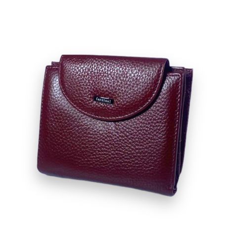 Жіночий гаманець шкіряний Cardinal 2 відділи для купюр 13 осередків для карт розмір: 12*10*3 см бордовий
