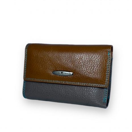 Жіночий гаманець Kochi натуральна шкіра 2 відділи 6 осередків для карток розмір: 14*10*3 см коричневий