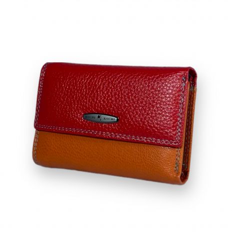 Жіночий гаманець Kochi натуральна шкіра 2 відділи 6 осередків для карток розмір: 14*10*3 см червоний